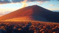 View of Volcano craters from Mauna Kea Mountain summit at sunset, Big Island, Hawaii AI generated Royalty Free Stock Photo