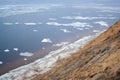 View of the Volga River from a high cliff in the spring afternoon. Royalty Free Stock Photo
