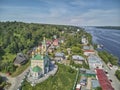 A view of the Volga River from the Levitan Mountain in the autumn Plyos and the Varvara Church