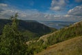 View of the Volga river from the top of the Strelnaya mountain. Royalty Free Stock Photo