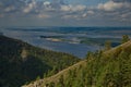 View of the Volga river from the top of the Strelnaya mountain. Royalty Free Stock Photo