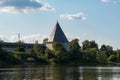 View from Volkhov river to medieval Staraya Ladoga Fortress, Leningrad region, Russia Royalty Free Stock Photo