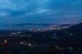View of Volos City with lights at night Royalty Free Stock Photo