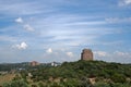 VIEW OF VOORTEKKER MONUMENT WITH STREAKY CLOUDS Royalty Free Stock Photo