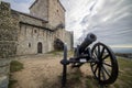 View of the Vrsac castle. Architecture of medieval fortifications