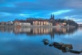 View on the Vysehrad fort in the dramatic evening, Prague