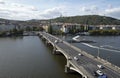 View of Vysehrad and Irasekov Bridge in Prague