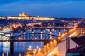 View from the Vysehrad to the castle and river Vltava with bridges, Prague, Czech republic. Travel destination Royalty Free Stock Photo