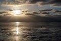 view on the wadden sea of the north sea at low tide at sunset near bernersiel Royalty Free Stock Photo