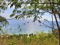 View of Waicicu beach near Kukusan island where cruise ships are waiting to be rented by foreign tourist to dive in Flores island