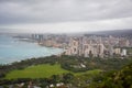 Waikiki Beach From Diamond Head Summit Royalty Free Stock Photo