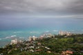 Waikiki Beach From Diamond Head Summit Royalty Free Stock Photo