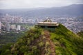 Waikiki Beach From Diamond Head Summit Royalty Free Stock Photo