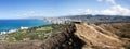 View of Waikiki Beach and the hills of Honolulu Royalty Free Stock Photo