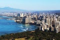 View of Waikiki Beach and Honolulu Royalty Free Stock Photo