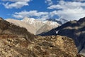 View on the Wakhan valley in the Pamir mountain inTajikistan Royalty Free Stock Photo