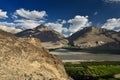 View on the Wakhan valley in the Pamir mountain inTajikistan Royalty Free Stock Photo