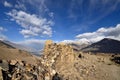 View on the Wakhan valley in the Pamir mountain inTajikistan Royalty Free Stock Photo