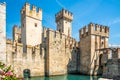 View at the Wall of Sirmione Castle near Garda Lake in Sirmione, Italy Royalty Free Stock Photo