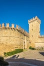 View at the wall of Vigoleno castle near Vernasca in Italy Royalty Free Stock Photo