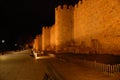 View of the walls of Avila night Royalty Free Stock Photo