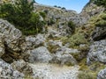 A view of the walls of the Imbros Gorge near Chania, Crete on a bright sunny day Royalty Free Stock Photo