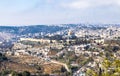 View of the walls of the old city of Jerusalem, the Temple Mount Royalty Free Stock Photo