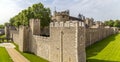 View of the walls of the Tower of London Royalty Free Stock Photo