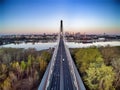 View on Warsaw city centre and the Swietokrzyski bridge.