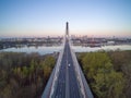 View on Warsaw city centre and the Swietokrzyski bridge.