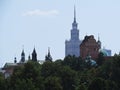 View at Warsaw Panorama Connection and Contrast of Historic Town and Modern Contemporary Architecture Royalty Free Stock Photo