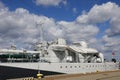 View of warship Blyskawica deck equipment Royalty Free Stock Photo
