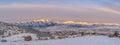 View of Wasatch Mountains at Mount Timpanogos, Eagle Mountain in Utah with brilliant sunlight on top Royalty Free Stock Photo