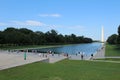 View of Washington Monument from The Lincoln Memorial. Washington, D.C. United States of America Royalty Free Stock Photo