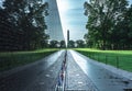 View of Washington Monument from Vietnam Memorial Park in Washington DC. Royalty Free Stock Photo