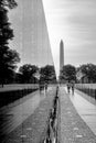 View of Washington Monument from Vietnam Memorial Park in Washington DC. Royalty Free Stock Photo