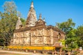 View at the Wat of Jed Yod in the streets of Chiang Mai town in Thailand Royalty Free Stock Photo