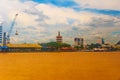 The view from the water of the Sibu city, Sarawak, Malaysia, Borneo