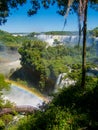 View of the water falls in Cataratas del Iguazu park