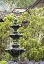 View of water fountain in front of a mansion Royalty Free Stock Photo