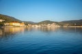 View from water of mediterranean town Vis without tourists. Yachtind destination, island Vis, Croatia Royalty Free Stock Photo