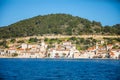 View from water of mediterranean town Vis without tourists. Yachtind destination, island Vis, Croatia Royalty Free Stock Photo