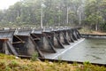 View of water release gates on a waterway