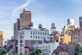 Water towers or rooftop Water Tank on an Apartment Building in New York. Deposits typical of a rooftop in the city of New York, Royalty Free Stock Photo