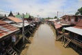 View of the water village of the centre part near bangkok, thailand