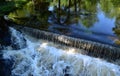 View of waterfall on a sunny, summer day