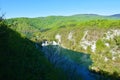 View of waterfalls flowing from Kozjak to Malinova lakes at Plitvice lakes national park