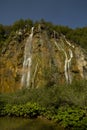 View of waterfalls in Plitvice Lakes National Park.