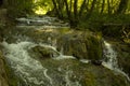 View of waterfalls in Plitvice Lakes National Park.