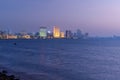 View of Waterfront from Chowpatty beach at night. Mumbai. India Royalty Free Stock Photo